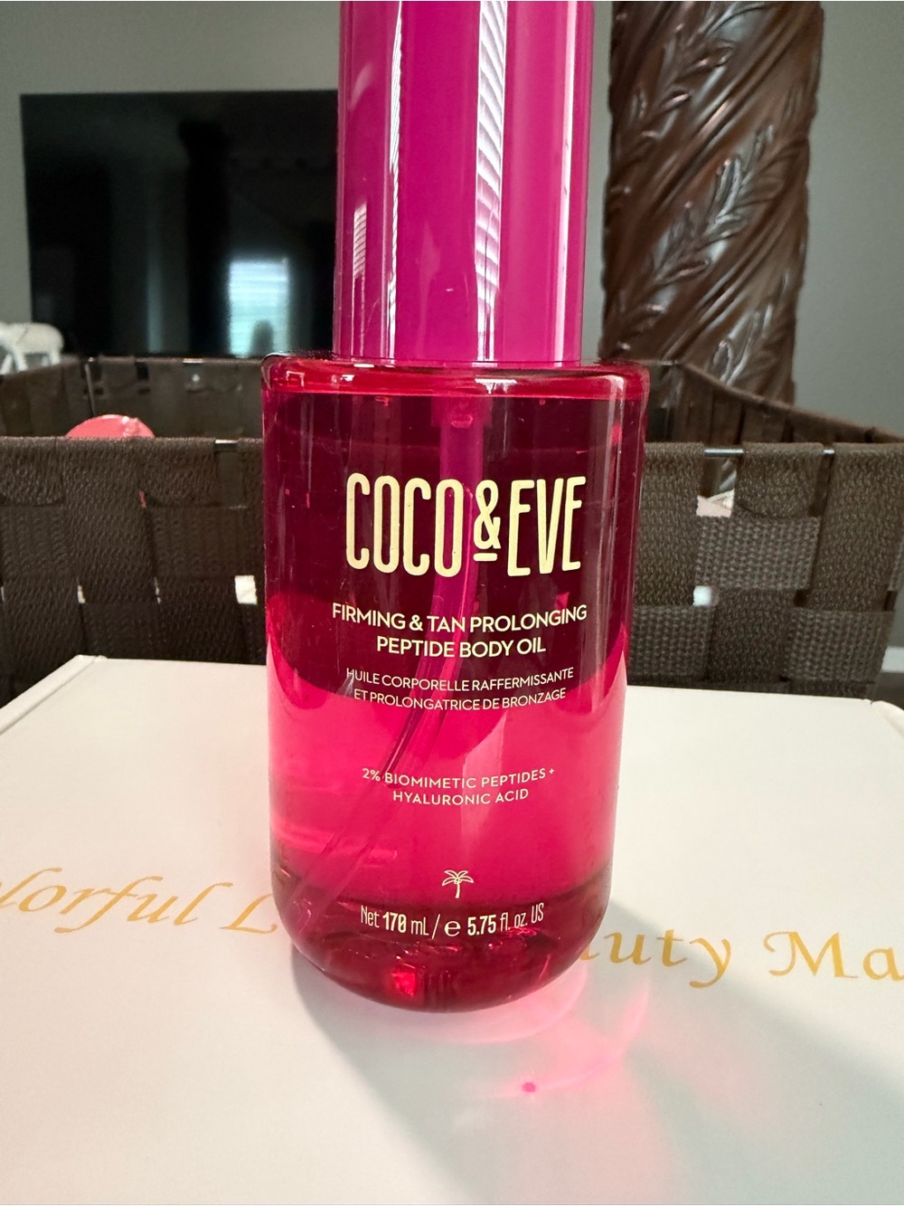 COCO & EVE Firming & Tan Prolonging Peptide Body Oil - Hot Pink